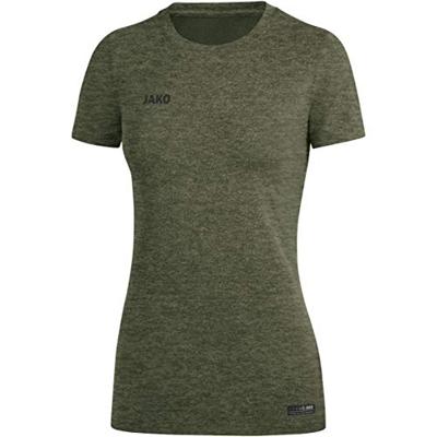 JAKO 6129D T-Shirt Premium Basics Dames - Kaki Gemeleerd - 42