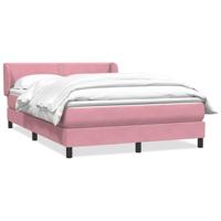 Boxspring met matras fluweel roze 160x210 cm - thumbnail