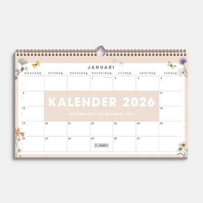 A3 Maandkalender 2026 Veldbloemen