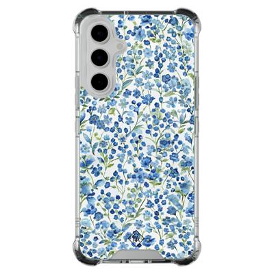 Samsung Galaxy A54 shockproof hoesje - Vintage blue floral Samsung Galaxy A54 shockproof hoesje - Vintage blue floral