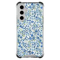 Samsung Galaxy A54 shockproof hoesje - Vintage blue floral - thumbnail