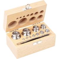 Kern 35404 Gewichtenset 354-04, OIML-klasse M2, nominale waarde 1 g - 200 g, knop, roestvrij staal fijngedraaid (OIML), in houten etui - thumbnail