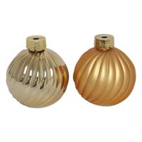 Kerstbal vaas Stripe goud glas Ø10cm - thumbnail