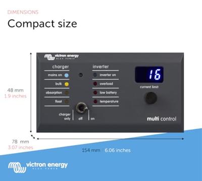 Victron Energy Digital Multi Control 200/200A GX (Right Angle RJ45) Retail Afstandsbediening DMC000200010R 110 mm x 150 mm
