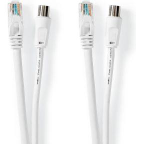 Coax- / CAT6-Combinatiekabel | Met Connectoren | 5,0 m Coax- / CAT6-Combinatiekabel | Met Connectoren | 5,0 m