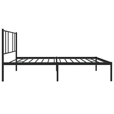 Bedframe met hoofdbord metaal zwart 80x200 cm