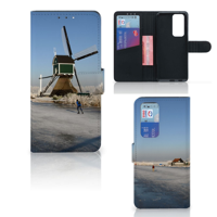 OPPO Find X3 Neo 5G Flip Cover Schaatsers - thumbnail