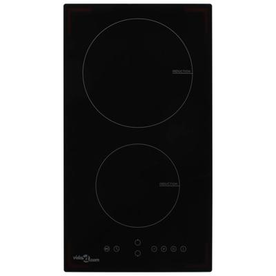 VidaXL Inductiekookplaat met 2 kookzones aanraakbediening 3500 w glas