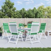 VidaXL Stoelkussens 6 st hoge rug oxford stof groen - thumbnail