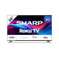 SHARP 55GJ4225E - 55 inch televisie (139 cm) 4K Ultra HD Roku TV - Gaming & Streaming LED Smart TV zonder frame (HDR10, HDMI 2.1, AV1-Codec, Receiver, WLAN) - Netflix, Prime, YouTube, Disney+ - thumbnail