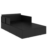 Ligbed met kussens 182x118x63 cm poly rattan zwart - thumbnail