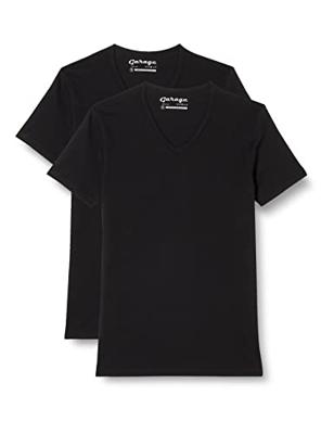 Garage T-Shirt Regular Fit V-Neck Black Two Pack ( 0104)
