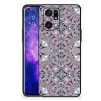 OPPO Find X5 Pro Marmeren Print Telefoonhoesje Flower Tiles - thumbnail