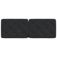 Hoofdbordkussen 120 cm fluweel zwart - thumbnail