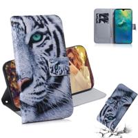 Tiger patroon gekleurde tekening horizontale Flip lederen case voor Huawei mate 20 met houder & card slots & portemonnee - thumbnail