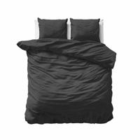 Primaviera Deluxe Uni Satijn Dekbedovertrek Zwart 200 x 200/220 cm - thumbnail