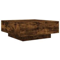 Salontafel 80x80x31 cm bewerkt hout gerookt eikenkleurig - thumbnail