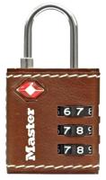Hangslot masterlock 3-cijfer tsa 30 mm bruin leer - thumbnail