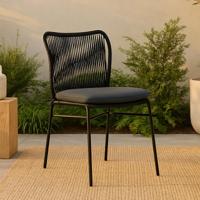 Nohr Tuinstoel 'Malek' Stapelbaar, kleur Zwart - thumbnail