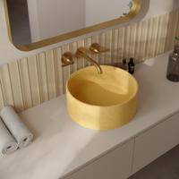 Betonnen Vrijstaande Wastafel Rond Ideavit Idea.Deep-D10 39x15cm Okergeel - thumbnail