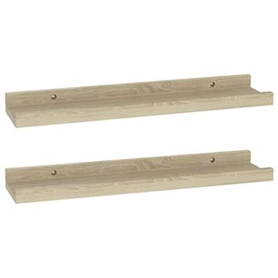 Wandplanken 2 st Sonoma eiken 40x9x3 cm