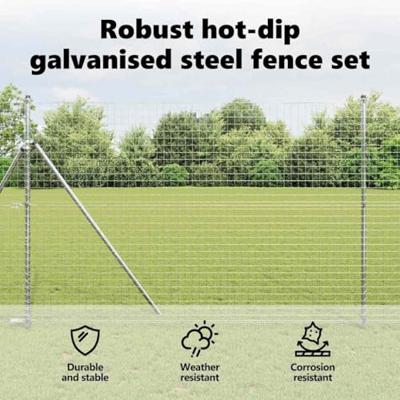 VidaXL Hek met paal zilver 1,6 x 10 m staal en pvc