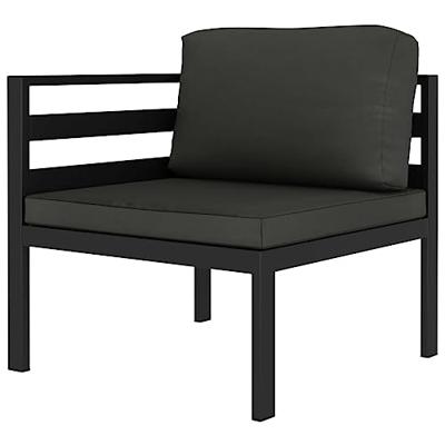 8-delige Loungeset met kussens aluminium antracietkleurig