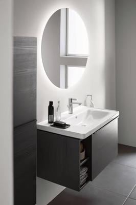 Wastafel Duravit D-Neo Rand Overloop Kraanvlak 1 Kraangat 80 cm Hoogglans Wit Rechts Duravit