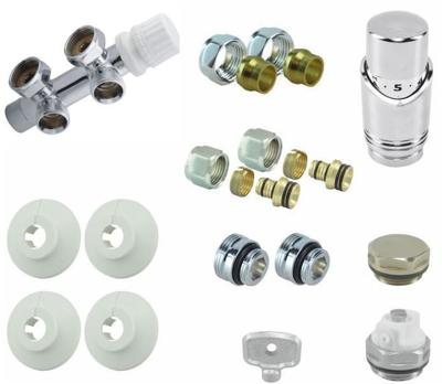 Radiator Aansluitset Universeel Luxe Midden-onder Aansluiting Haaks Chroom Radiator Aansluitset Universeel Luxe Midden-onder Aansluiting Haaks Chroom