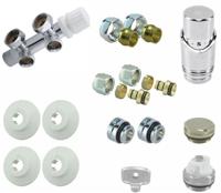 Radiator Aansluitset Universeel Luxe Midden-onder Aansluiting Haaks Chroom - thumbnail