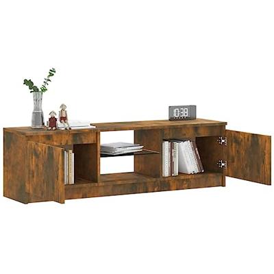 Tv-meubel met LED-verlichting 120x30x35,5 cm gerookt eikenkleur