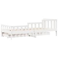 Slaapbank met lades 80x200 cm massief grenenhout wit - thumbnail