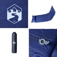 Kampeermatras met gentegreerd kussen zelfopblazend marineblauw - thumbnail
