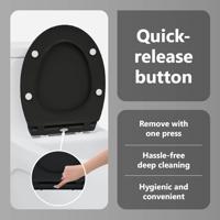 VidaXL Toiletzitting zwart 47 x 37,5 x 3,8 cm duroplast - thumbnail