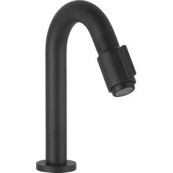 Saqu Essential 2.0 luxe fonteinkraan met C-uitloop mat zwart