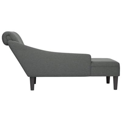 Chaise longue met kussen en rechterarmleuning stof donkergrijs