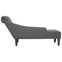 Chaise longue met kussen en rechterarmleuning stof donkergrijs - thumbnail