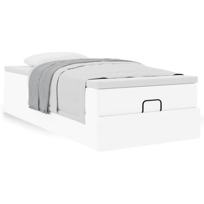 Ottoman bed met matras 80x200 cm kunstleer wit