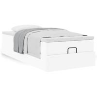 Ottoman bed met matras 80x200 cm kunstleer wit - thumbnail
