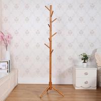 Creatieve boom-vormige massief houten vloer Hatstand kleren opknoping Rack grootte: 176x48x48cm (bruin) - thumbnail