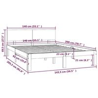 Bedframe massief grenenhout 140x200 cm - thumbnail