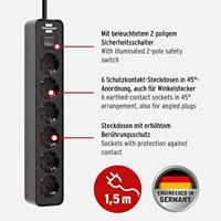 Brennenstuhl Ecolor stekkerdoos 6-voudig zwart 1,5m H05VV-F 3G1,5 - 1153260000 - thumbnail
