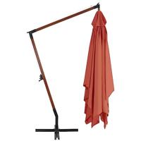 Zweefparasol met houten paal 400x300 cm terracotta - thumbnail
