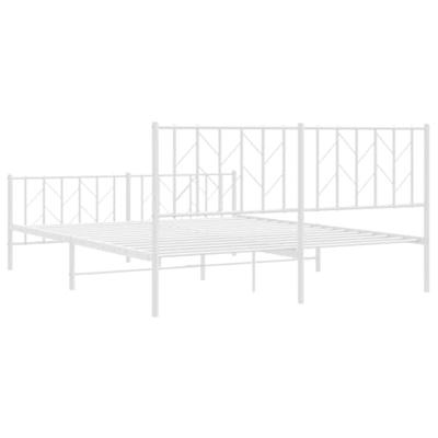 Bedframe met hoofd- en voeteneinde metaal wit 160x200 cm