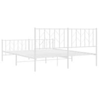 Bedframe met hoofd- en voeteneinde metaal wit 160x200 cm - thumbnail