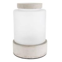 Zuiver Vaas/Tafellamp 'Reina' Beton en glas, Ø22cm - thumbnail