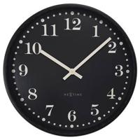 Wandklok 30 cm - geruisloos - zwart/wit - kunststof - NeXtime 'Dickens' - thumbnail