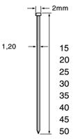 Dutack 1.2mm RVS minibrads | 40mm | 5000 stuks - 5134040 - thumbnail