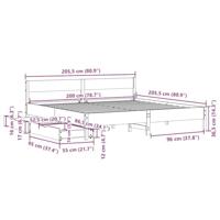 Bedframe zonder matras massief grenenhout wit 200x200 cm - thumbnail