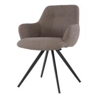 Sohome Draaibare Eetkamerstoel 'Aimée' Bouclé, kleur Bruin - thumbnail